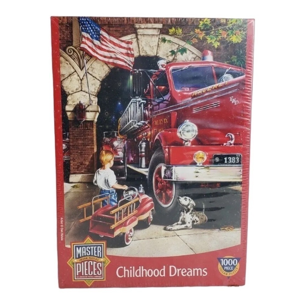 Master Pieces Childhood Dreams Fire Truck 1000 Piece Jigsaw Puzzle SEALED